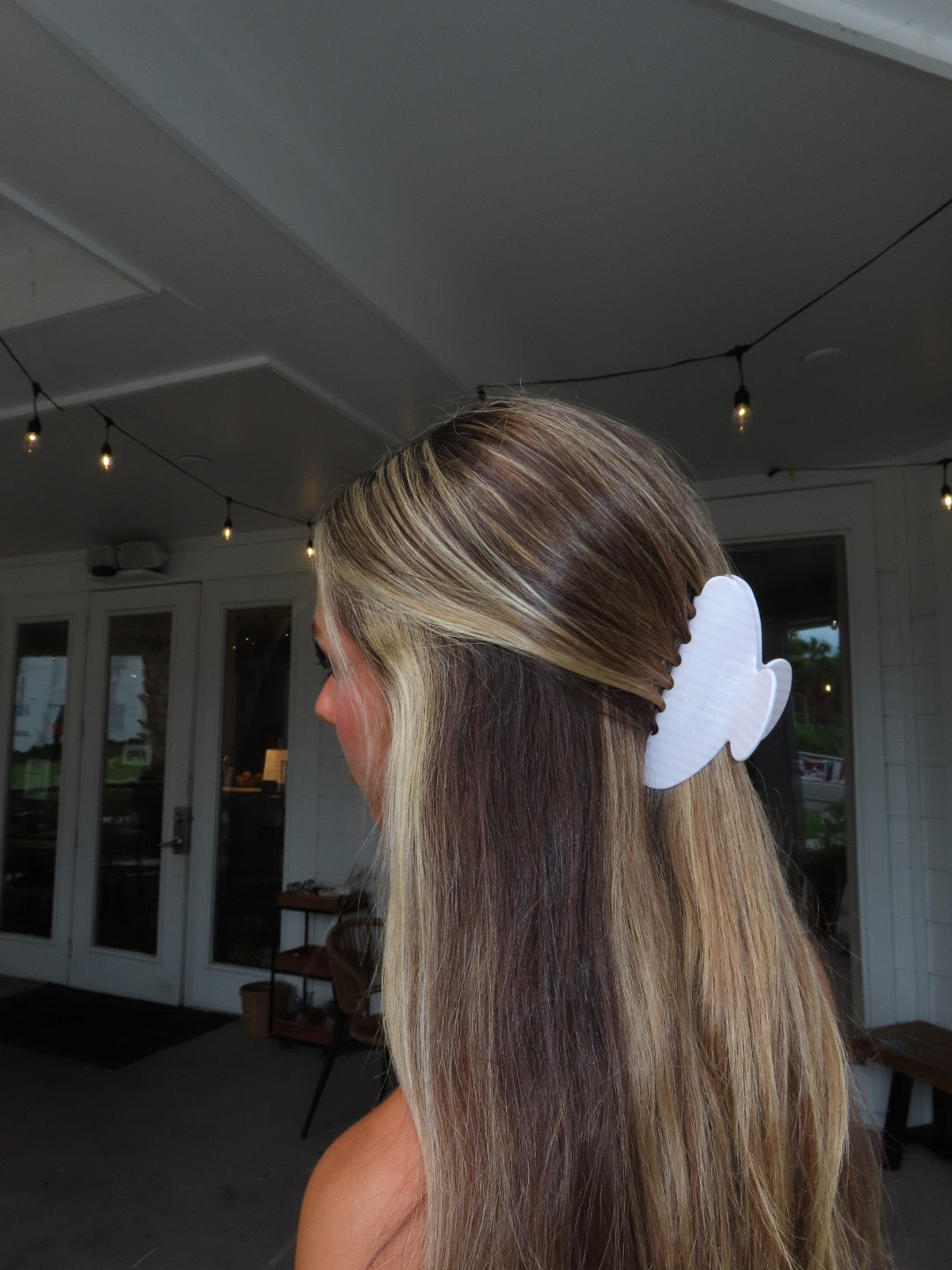 Pink Striped Claw Clip