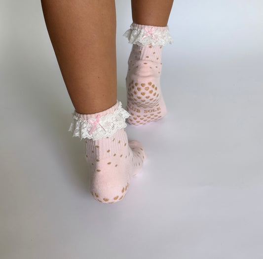 Pink Polka Dot Lace