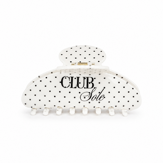 B&W Polka Dot Claw Clip